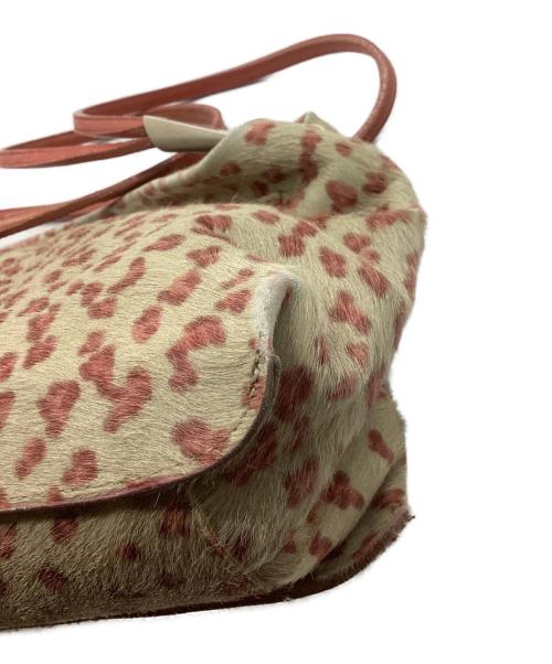BOTTEGA VENETA（ボッテガベネタ）BOTTEGA VENETA (ボッテガベネタ) ハラコレオパードショルダーバッグ ベージュ×ピンクの古着・服飾アイテム