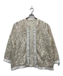 AMIRI（アミリ）の古着「MEDI TAPE EMBROIDERY MESH JACKET」｜ベージュ