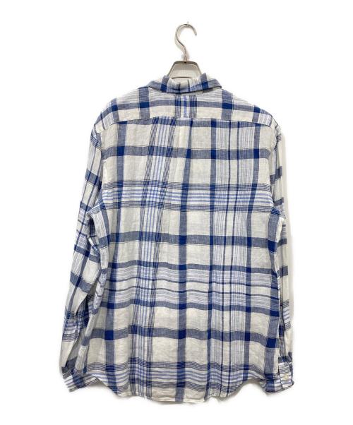 RALPH LAUREN（ラルフローレン）RALPH LAUREN (ラルフローレン) リネンチェックシャツ ブルー サイズ:Lの古着・服飾アイテム
