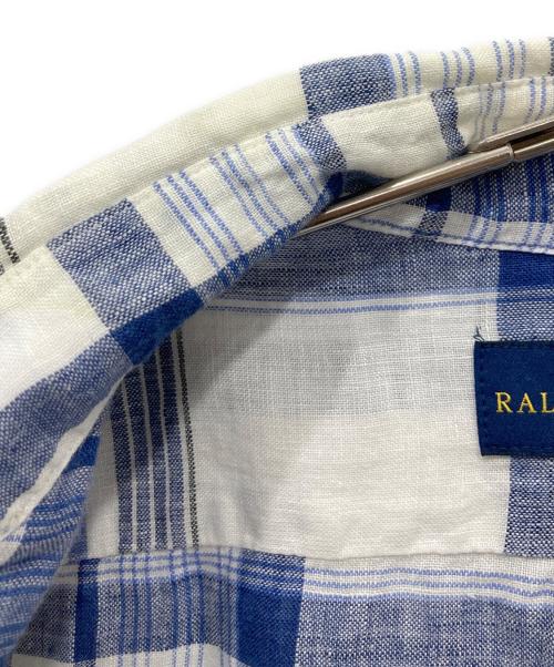 RALPH LAUREN（ラルフローレン）RALPH LAUREN (ラルフローレン) リネンチェックシャツ ブルー サイズ:Lの古着・服飾アイテム