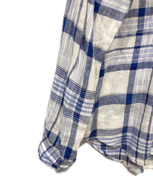 RALPH LAUREN（ラルフローレン）RALPH LAUREN (ラルフローレン) リネンチェックシャツ ブルー サイズ:Lの古着・服飾アイテム