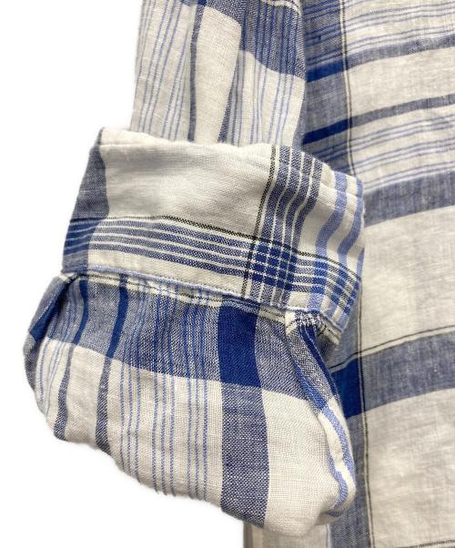 RALPH LAUREN（ラルフローレン）RALPH LAUREN (ラルフローレン) リネンチェックシャツ ブルー サイズ:Lの古着・服飾アイテム