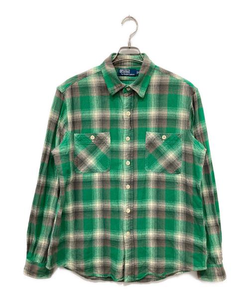 POLO RALPH LAUREN（ポロ・ラルフローレン）POLO RALPH LAUREN (ポロ・ラルフローレン) ネルシャツ グリーン サイズ:Lの古着・服飾アイテム