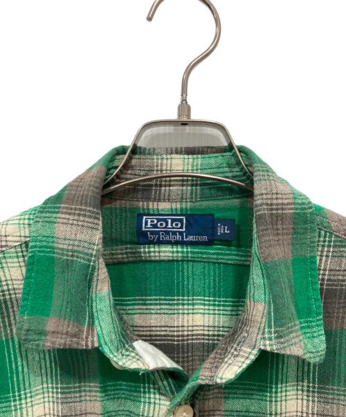 POLO RALPH LAUREN（ポロ・ラルフローレン）POLO RALPH LAUREN (ポロ・ラルフローレン) ネルシャツ グリーン サイズ:Lの古着・服飾アイテム