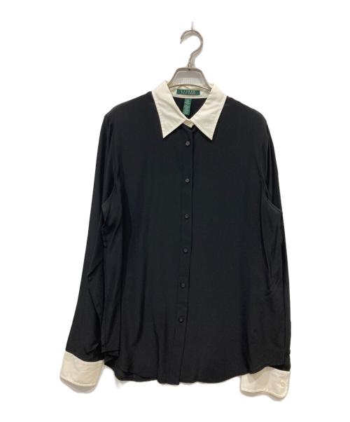 LAUREN RALPH LAUREN（ローレン ラルフ ローレン）LAUREN RALPH LAUREN (ローレン ラルフ ローレン) シルクシャツ ブラック サイズ:12の古着・服飾アイテム