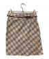 BURBERRY BLUE LABEL (バーバリー ブルー レーベル) ベルト付きノバチェックスカート ベージュ×レッド サイズ:38：8000円