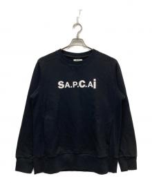 A.P.C.×sacai（アーペーセー×サカイ）の古着「クルーネックロゴスウェット」｜ブラック