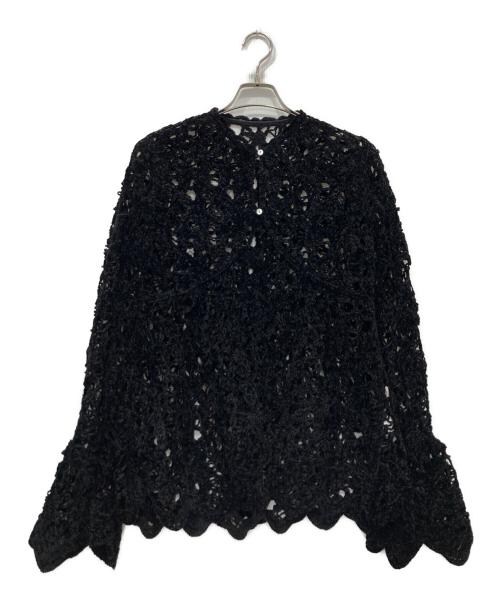 Ameri（アメリ）Ameri (アメリ) UND VELOUR LACE PEPLUM KNIT TOP ブラック サイズ:FREEの古着・服飾アイテム