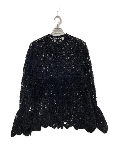 Ameri（アメリ）Ameri (アメリ) UND VELOUR LACE PEPLUM KNIT TOP ブラック サイズ:FREEの古着・服飾アイテム