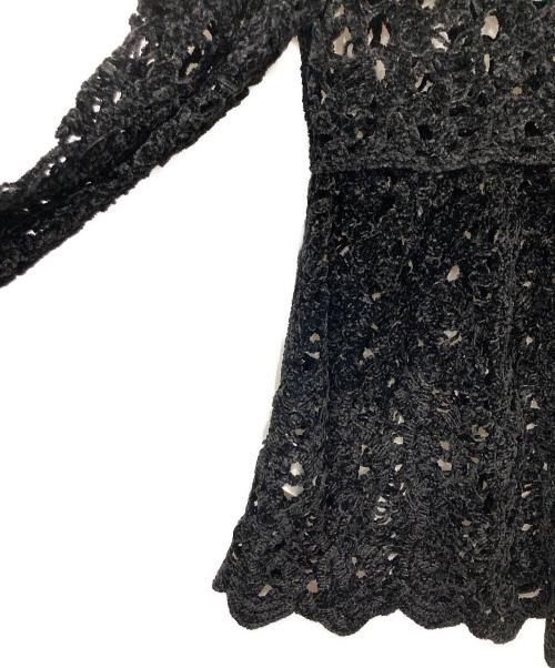 Ameri（アメリ）Ameri (アメリ) UND VELOUR LACE PEPLUM KNIT TOP ブラック サイズ:FREEの古着・服飾アイテム