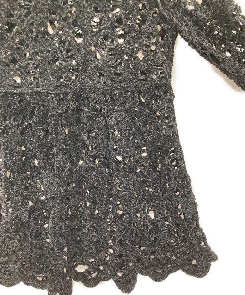 Ameri（アメリ）Ameri (アメリ) UND VELOUR LACE PEPLUM KNIT TOP ブラック サイズ:FREEの古着・服飾アイテム