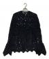 Ameri（アメリ）の古着「UND VELOUR LACE PEPLUM KNIT TOP」｜ブラック