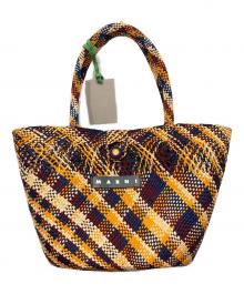 MARNI（マルニ）の古着「Tapis Woven Tote Bag / タピス ウォーヴン トートバッグ」｜オレンジ