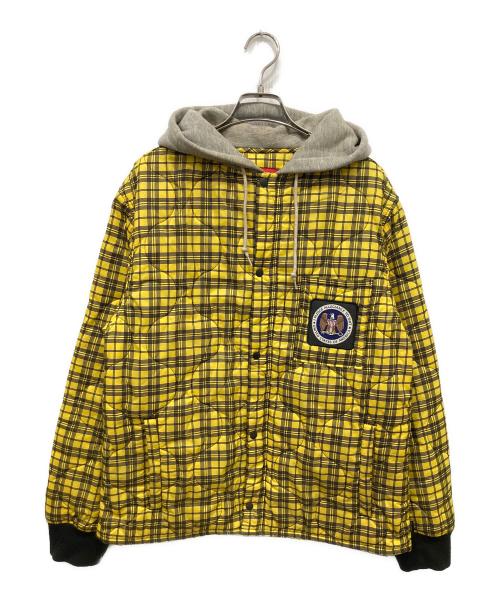SUPREME（シュプリーム）SUPREME (シュプリーム) Quilted Liner Hooded Jacket イエロー×グレー サイズ:Sの古着・服飾アイテム