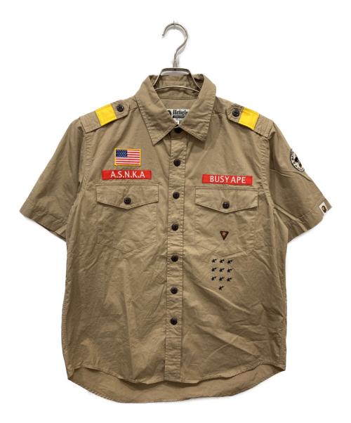 A BATHING APE（アベイシングエイプ）A BATHING APE (アベイシングエイプ) ミリタリーシャツ ベージュ サイズ:Mの古着・服飾アイテム