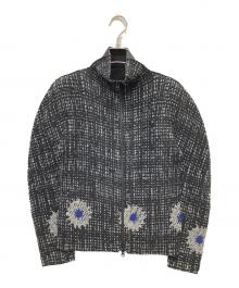 me ISSEY MIYAKE（ミーイッセイ ミヤケ）の古着「総柄プリーツカットソー」｜ブラック