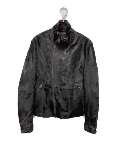 EMPORIO ARMANI（エンポリオ アルマーニ）EMPORIO ARMANI (エンポリオ アルマーニ) ハラコライダースジャケット ブラック サイズ:44の古着・服飾アイテム