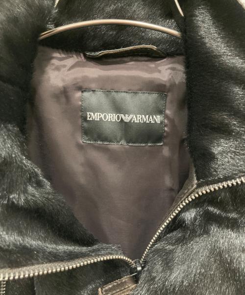 EMPORIO ARMANI（エンポリオ アルマーニ）EMPORIO ARMANI (エンポリオ アルマーニ) ハラコライダースジャケット ブラック サイズ:44の古着・服飾アイテム