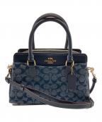 COACHコーチ）の古着「2WAYキャリーオール・シグネチャー」｜ネイビー
