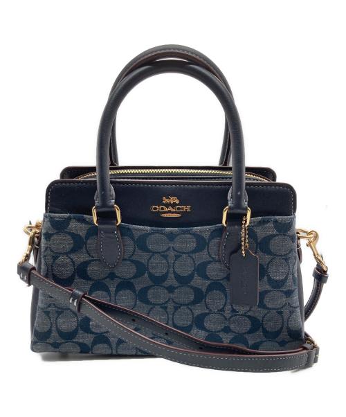 COACH（コーチ）COACH (コーチ) 2WAYキャリーオール・シグネチャー ネイビーの古着・服飾アイテム