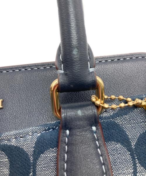 COACH（コーチ）COACH (コーチ) 2WAYキャリーオール・シグネチャー ネイビーの古着・服飾アイテム