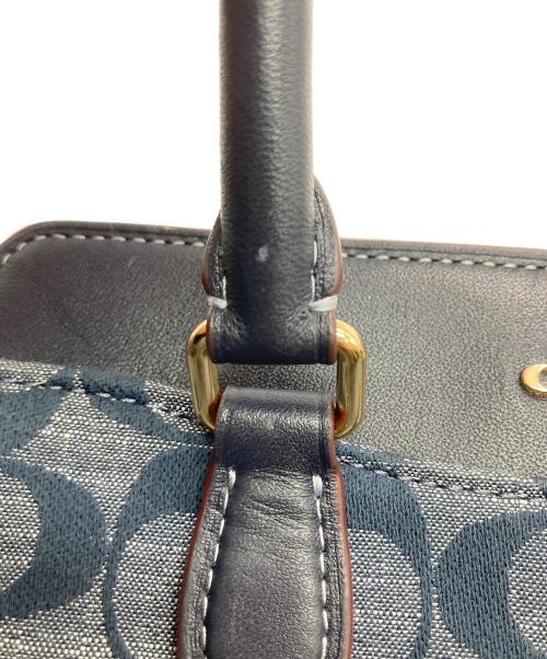 COACH（コーチ）COACH (コーチ) 2WAYキャリーオール・シグネチャー ネイビーの古着・服飾アイテム