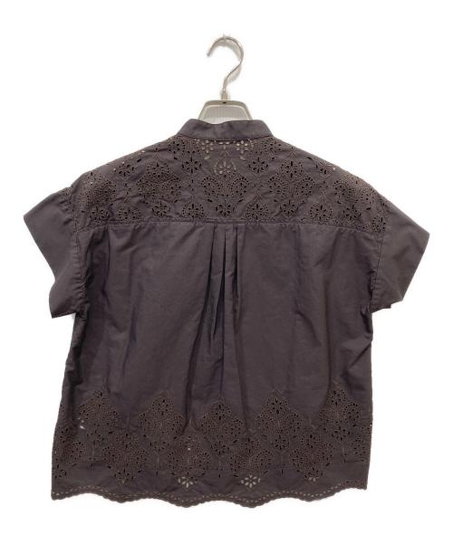 ticca（ティッカ）ticca (ティッカ) レースフレンチシャツ スカラップ ブラウン サイズ:Freeの古着・服飾アイテム