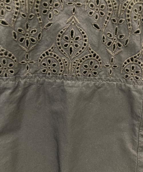ticca（ティッカ）ticca (ティッカ) レースフレンチシャツ スカラップ ブラウン サイズ:Freeの古着・服飾アイテム