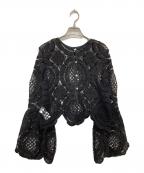 Ameriアメリ）の古着「MEDI INDIAN 2WAY BIG LACE TOPS」｜ブラック