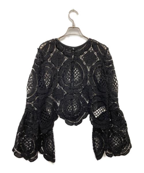 Ameri（アメリ）AMERI (アメリ) MEDI INDIAN 2WAY BIG LACE TOPS ブラック サイズ:FREEの古着・服飾アイテム