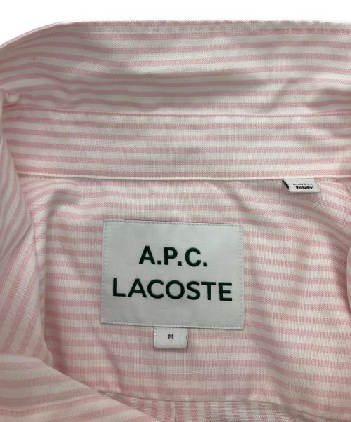 A.P.C.（アーペーセー）A.P.C. (アーペーセー) LACOSTE (ラコステ) ストライプシャツ ピンク サイズ:Mの古着・服飾アイテム