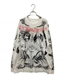 GIVENCHY（ジバンシィ）の古着「タトゥーグラフィックロングスリーブカットソー」｜ホワイト