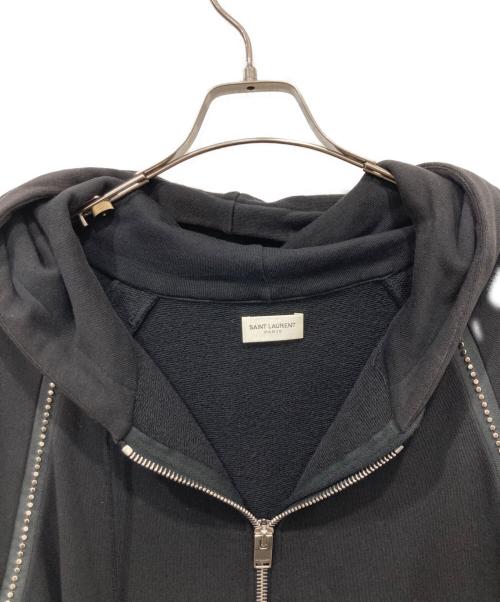 Saint Laurent Paris（サンローランパリ）Saint Laurent Paris (サンローランパリ) スタッズデザインジップスウェットパーカー ブラック サイズ:Mの古着・服飾アイテム