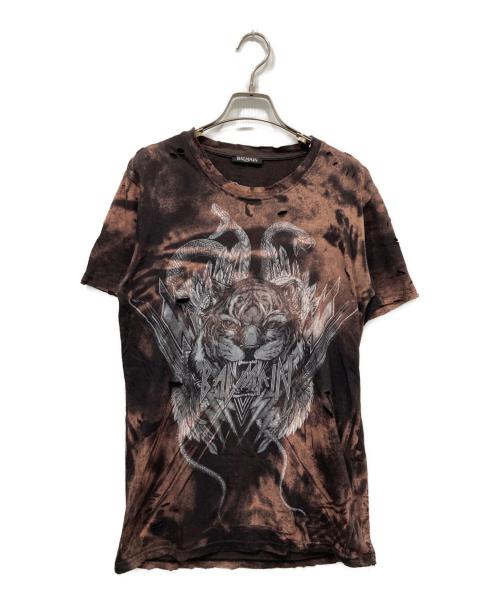 BALMAIN（バルマン）BALMAIN (バルマン) Tiger Tシャツ ブラウン サイズ:Sの古着・服飾アイテム