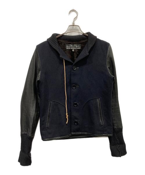 SLOWGUN（スロウガン）SLOWGUN (スロウガン) レザー切替スタジャン ブラック サイズ:2の古着・服飾アイテム