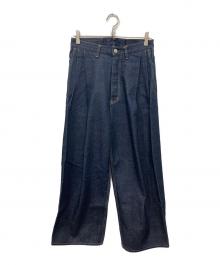 SUBLATIONS（サブレーションズ）の古着「2TUCK WIDE DENIM PANTS / ２タックワイドデニムパンツ」｜インディゴ