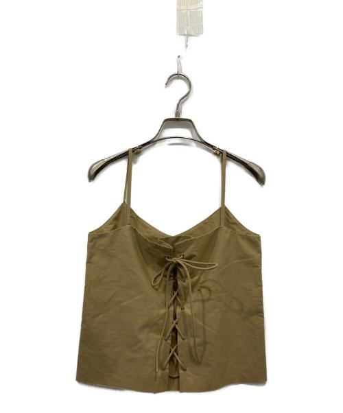 AURALEE（オーラリー）AURALEE (オーラリー) SELVEDGE WEATHER CLOTH LACE-UP CAMISOLE ベージュ サイズ:1の古着・服飾アイテム