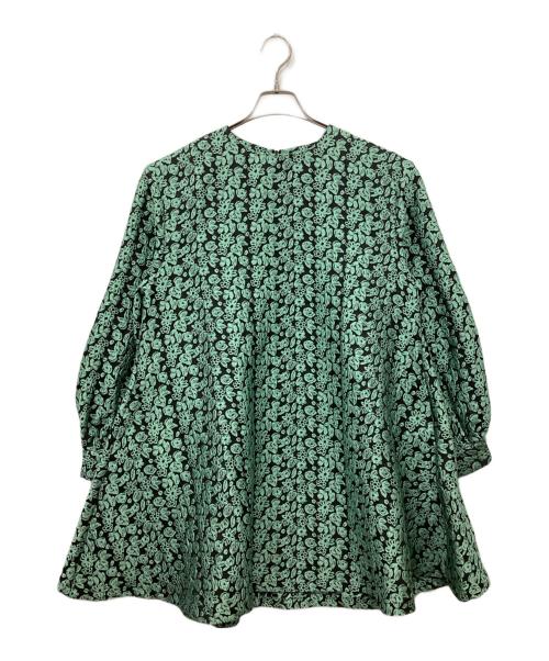 SANSELF（サンセルフ）SANSeLF (サンセルフ) バルーンスリーブジャガードワンピース グリーン サイズ:FREEの古着・服飾アイテム