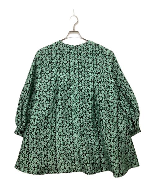 SANSELF（サンセルフ）SANSeLF (サンセルフ) バルーンスリーブジャガードワンピース グリーン サイズ:FREEの古着・服飾アイテム