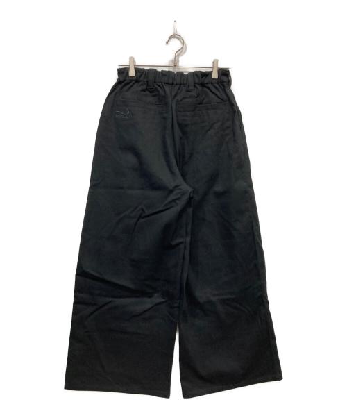 FEELS（フィールズ）FEELS (フィールズ) WIDE TUCKED TROUSERS BLACK ブラック サイズ:Lの古着・服飾アイテム