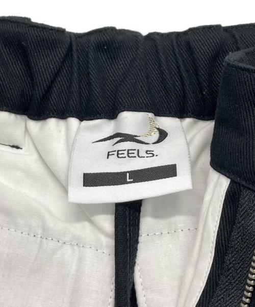 FEELS（フィールズ）FEELS (フィールズ) WIDE TUCKED TROUSERS BLACK ブラック サイズ:Lの古着・服飾アイテム