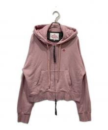 Vivienne Westwood RED LABEL（ヴィヴィアンウエストウッドレッドレーベル）の古着「オーガニックコットン裏毛ジップフーディー」｜ピンク