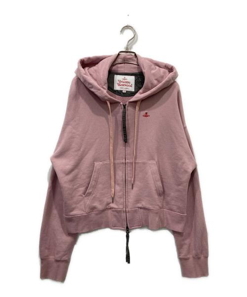 Vivienne Westwood RED LABEL（ヴィヴィアンウエストウッドレッドレーベル）Vivienne Westwood RED LABEL (ヴィヴィアンウエストウッドレッドレーベル) オーガニックコットン裏毛ジップフーディー ピンク サイズ:00の古着・服飾アイテム