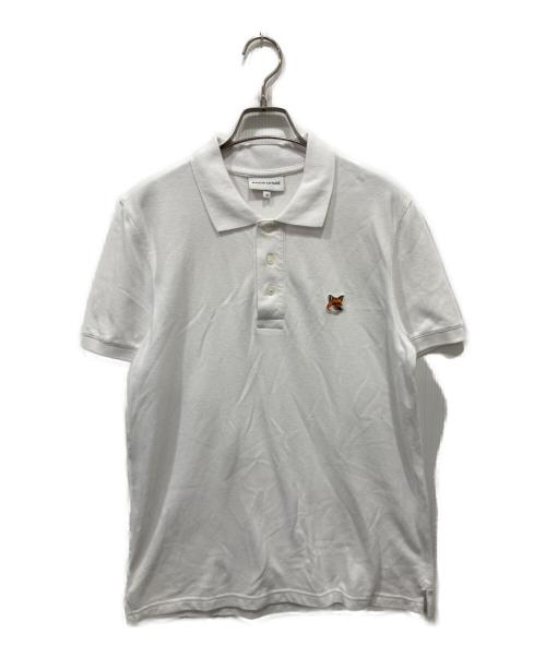 maison kitsune（メゾンキツネ）maison kitsune (アシッドメゾンキツネ) フォックスヘッド パッチ レギュラー ポロ ホワイト サイズ:XSの古着・服飾アイテム