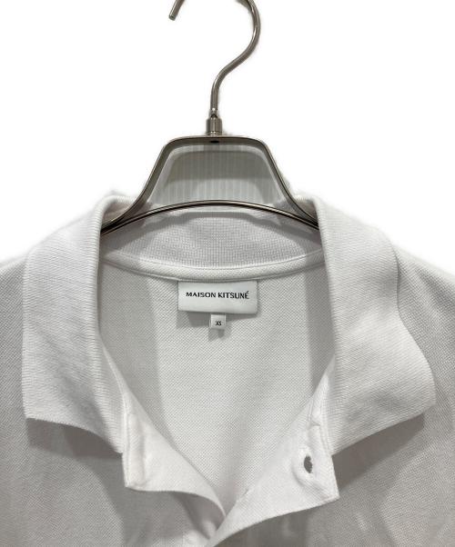maison kitsune（メゾンキツネ）maison kitsune (アシッドメゾンキツネ) フォックスヘッド パッチ レギュラー ポロ ホワイト サイズ:XSの古着・服飾アイテム