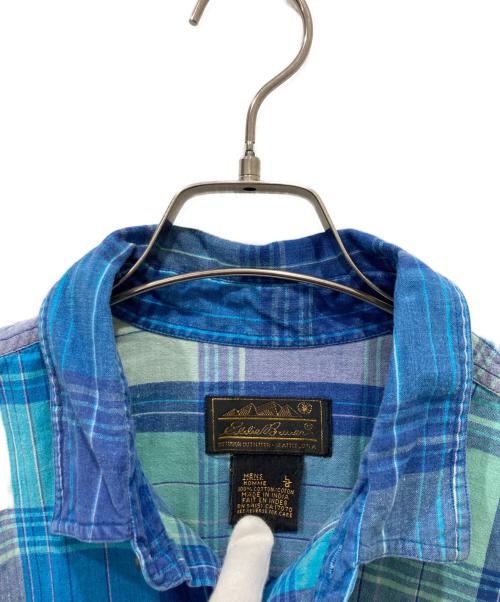Eddie Bauer（エディーバウアー）Eddie Bauer (エディーバウアー) 半袖シャツ ブルー サイズ:Lの古着・服飾アイテム