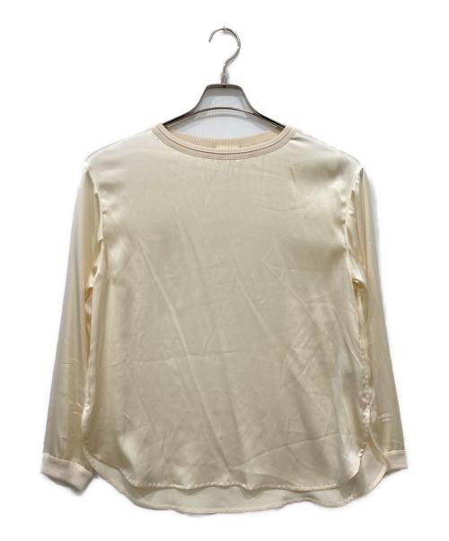 DES PRES（デ プレ）DES PRES (デ プレ) ストレッチシルクサテン ラウンドネックブラウス アイボリー サイズ:36の古着・服飾アイテム
