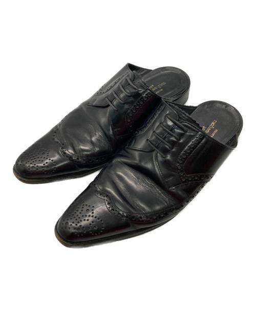 tricot COMME des GARCONS（トリココムデギャルソン）tricot COMME des GARCONS (トリココムデギャルソン) ウィングチップレザーミュール ブラック サイズ:22.5ｃｍの古着・服飾アイテム