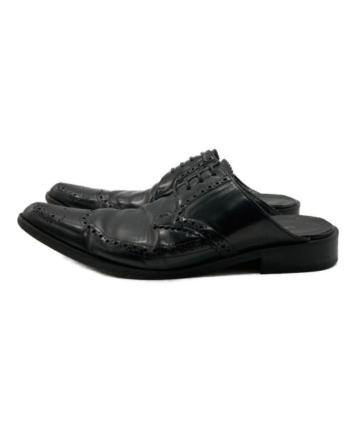 tricot COMME des GARCONS（トリココムデギャルソン）tricot COMME des GARCONS (トリココムデギャルソン) ウィングチップレザーミュール ブラック サイズ:22.5ｃｍの古着・服飾アイテム