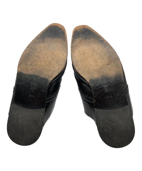 tricot COMME des GARCONS（トリココムデギャルソン）tricot COMME des GARCONS (トリココムデギャルソン) ウィングチップレザーミュール ブラック サイズ:22.5ｃｍの古着・服飾アイテム